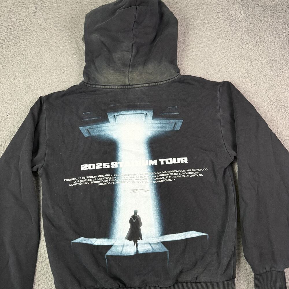 The Weeknd 2025 After Hours Til Dawn Tour Hoodie S Black Faded Concert Merch XO